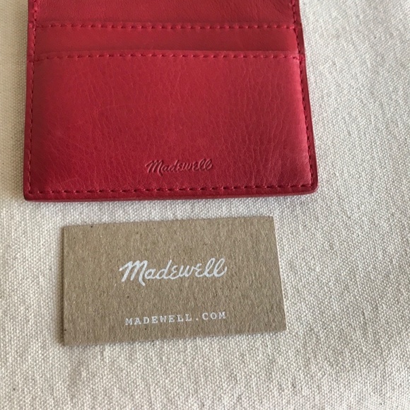 NWT Card Case Madewell red leather wallet Mini slim wallet Valentine gift idea